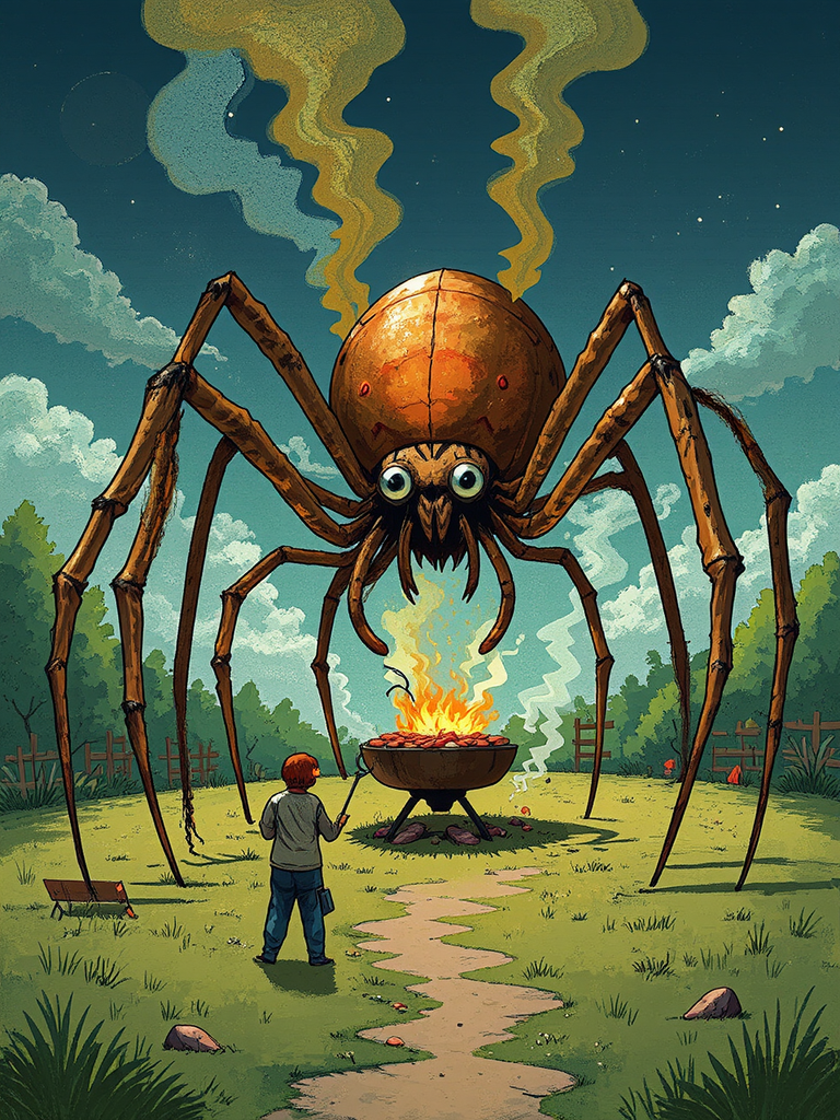 Giant spider at outdoor