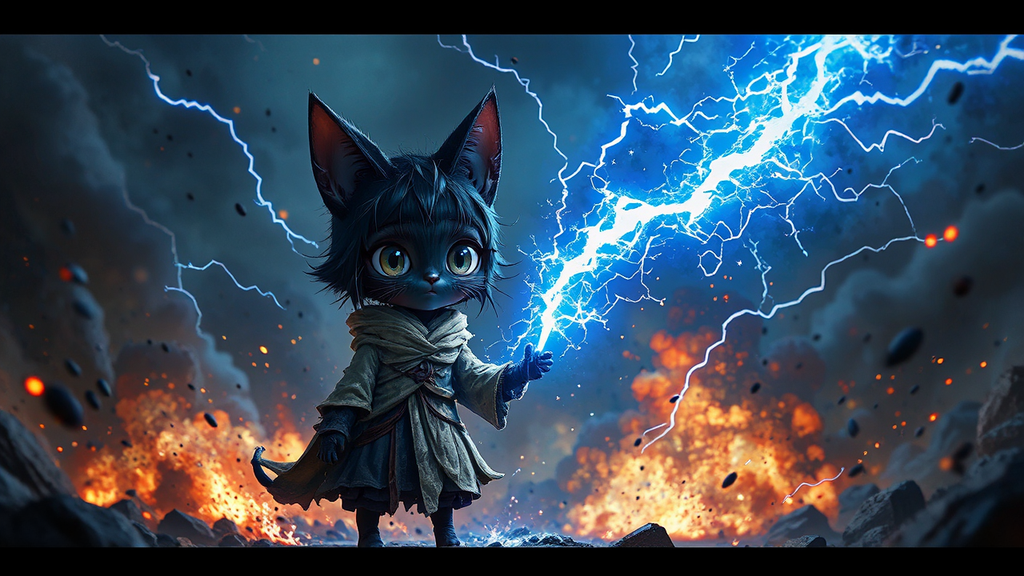 Humanoid cat girl with