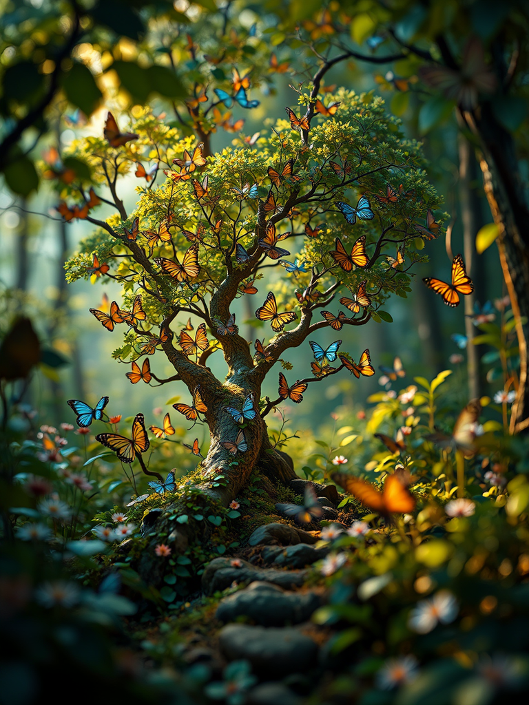 A lush forest scene