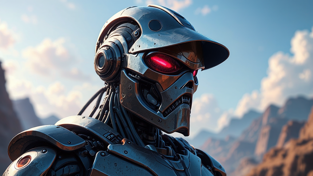 Cyborg robot ninja with