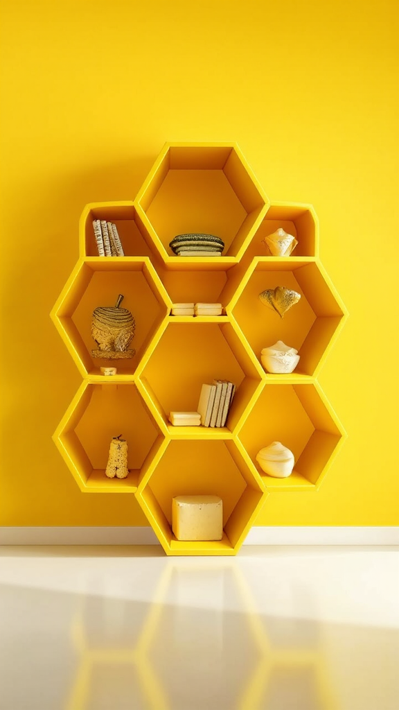 Cute yellow honeycomb storage