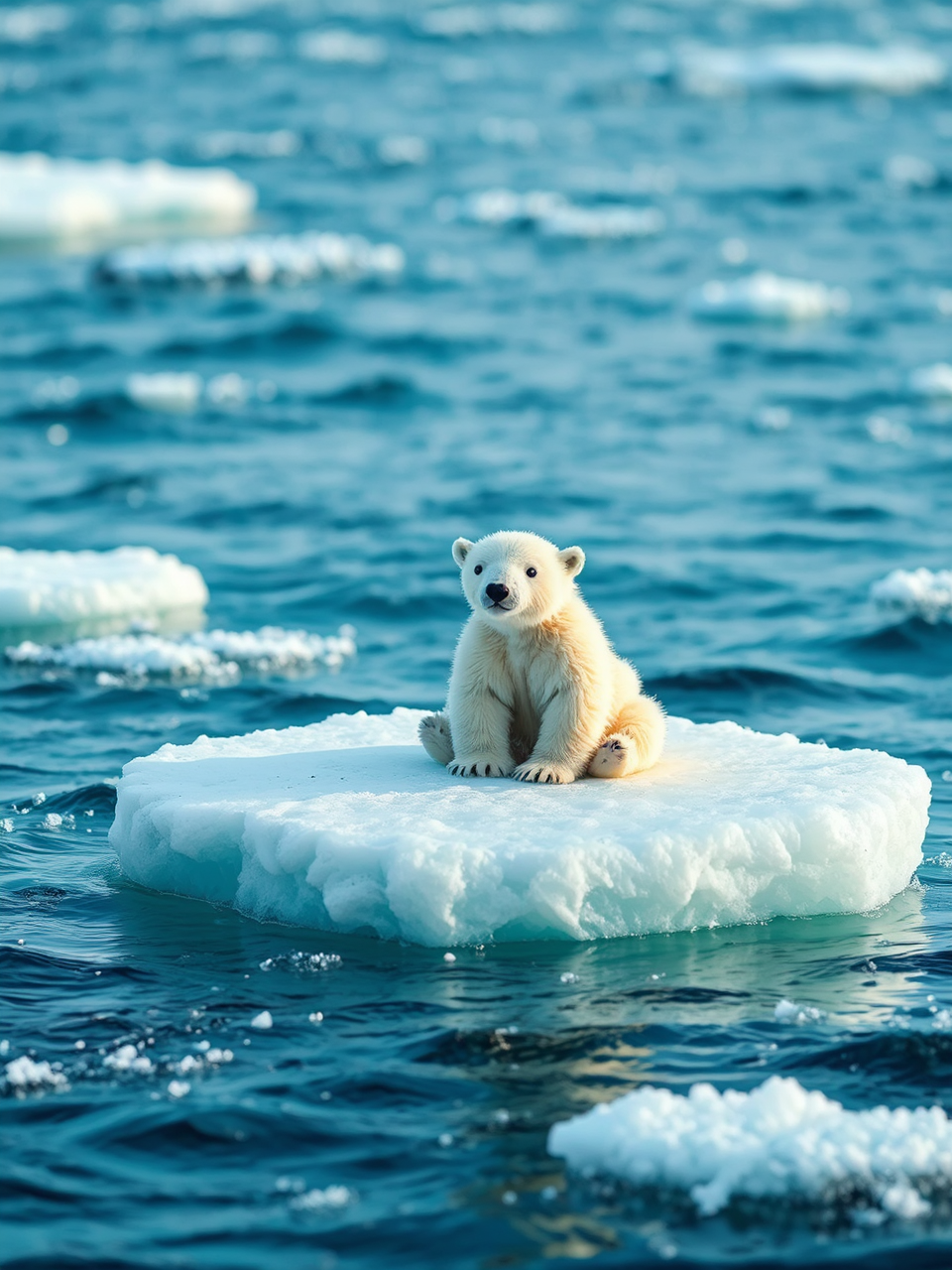 Polar bear cub on