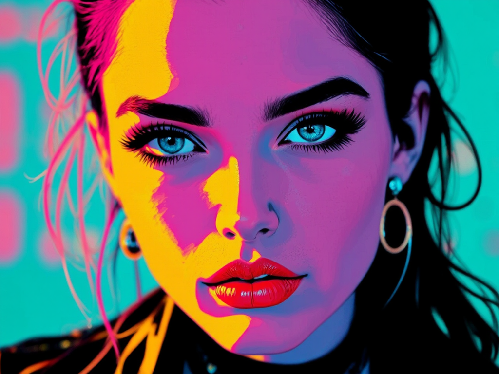 Cyberpunk pop art portrait