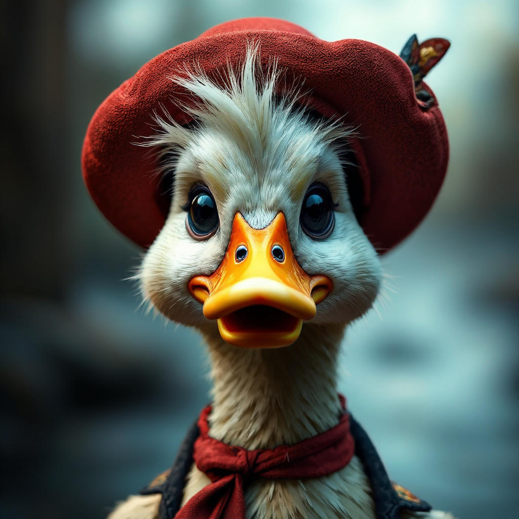 Anthropomorphic duck in epic