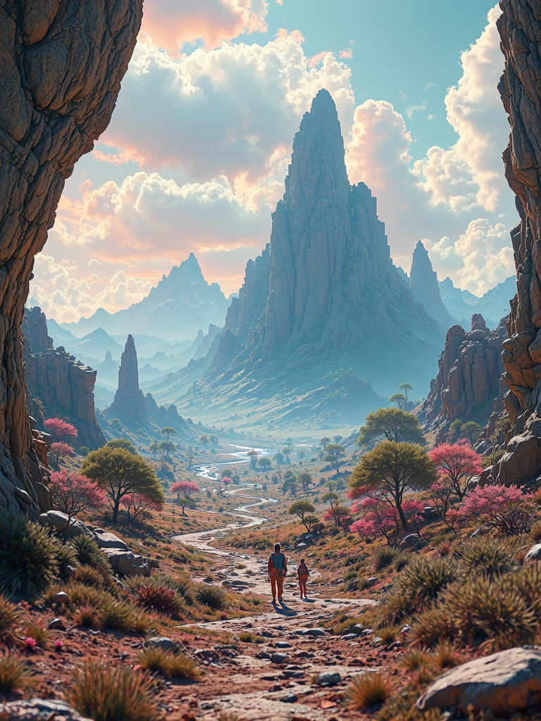 Science fiction landscape with