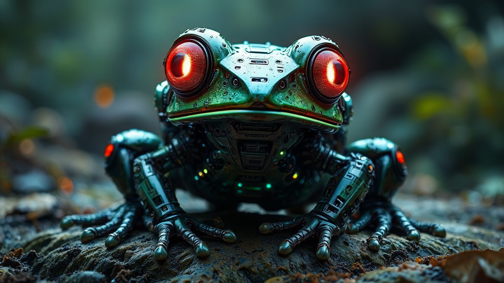 Biomechanical cybernetic frog with