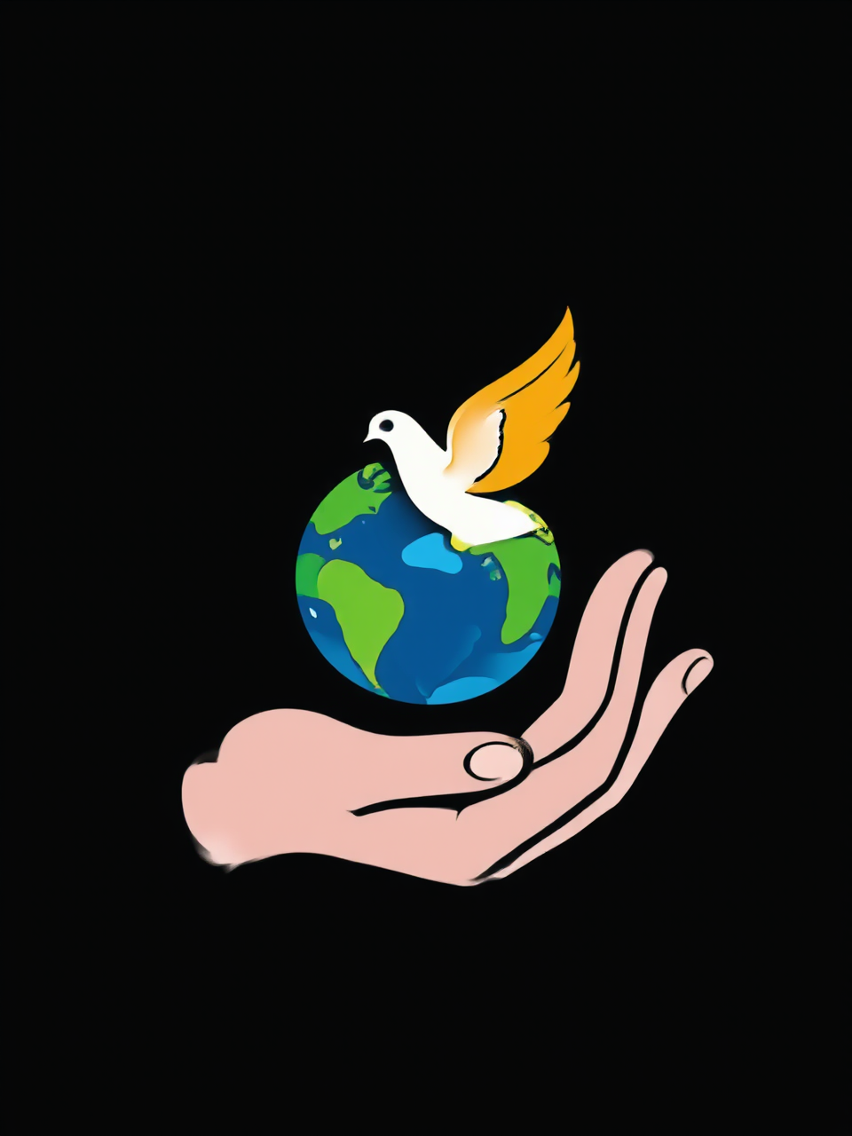 Hand cradles planet with
