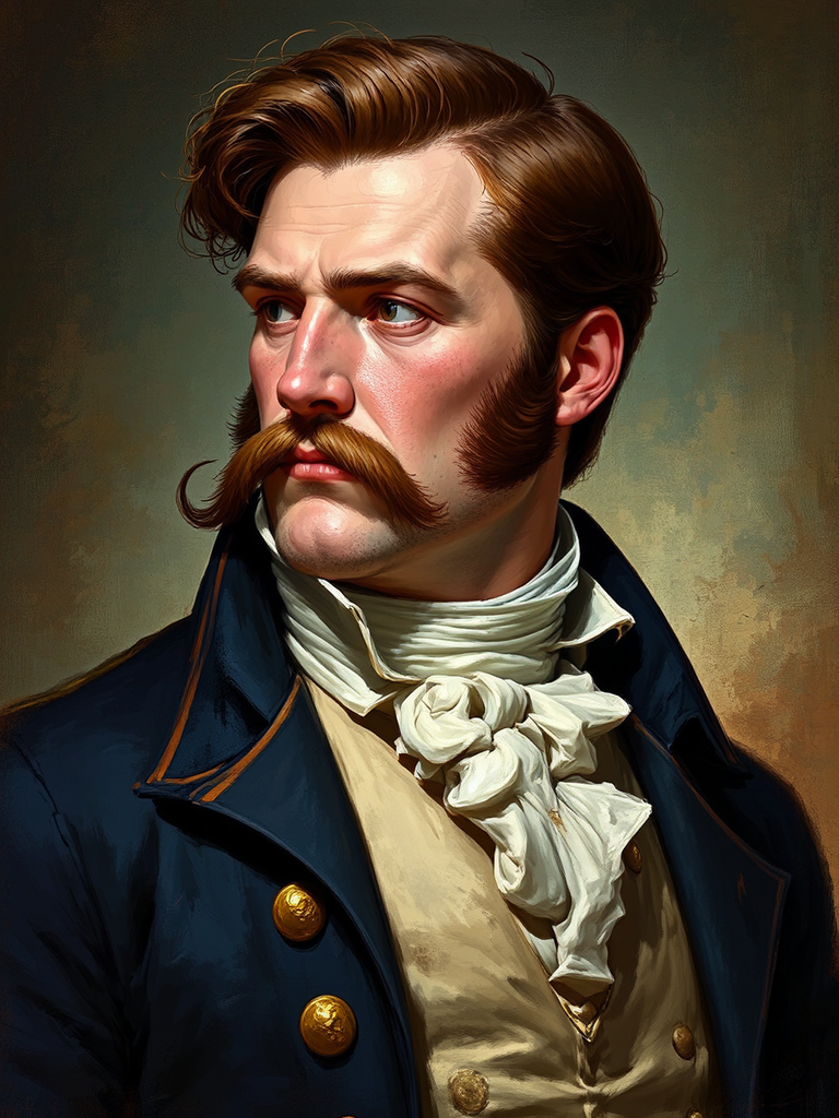 Young man with muttonchops.
