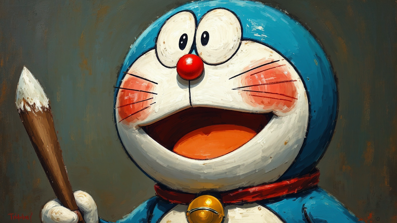 Portrait of cartoon robot