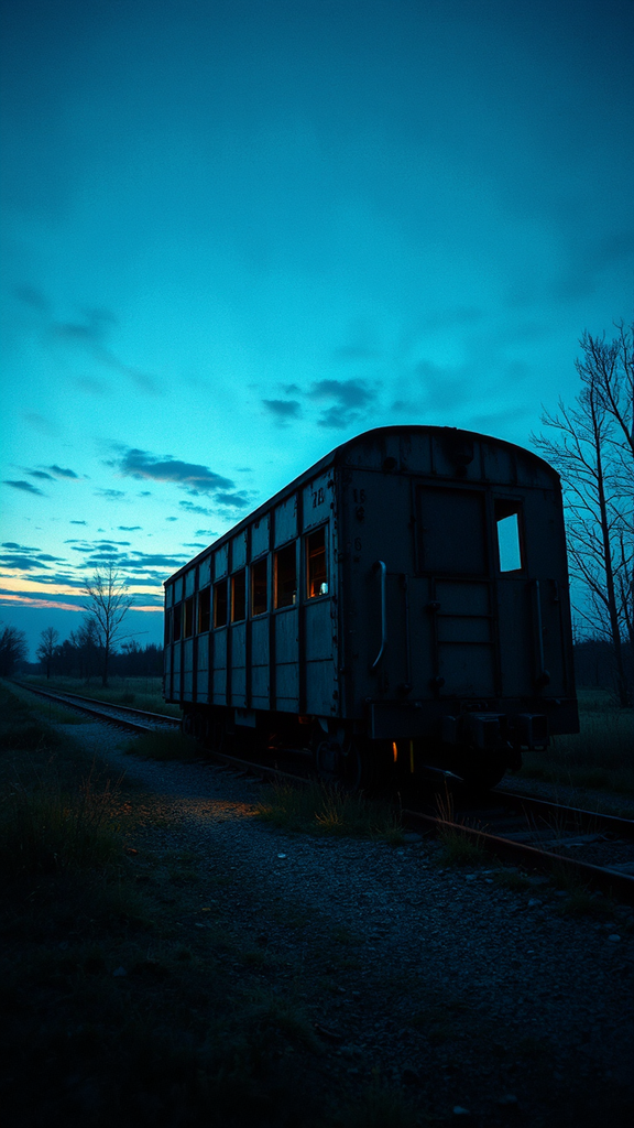 Abandoned train cart at