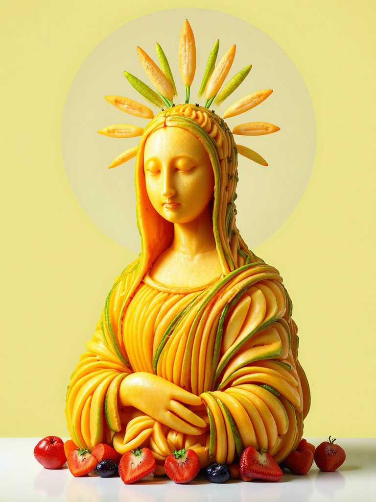 Fruit sculpture of Mona