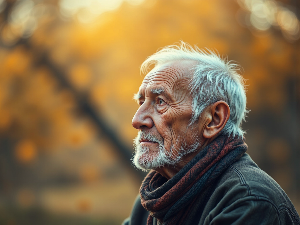 Old man in nostalgic