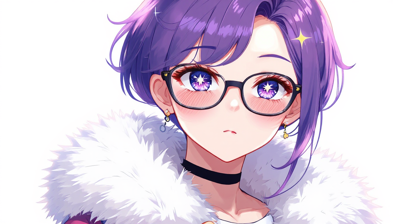 Girl with purple hair