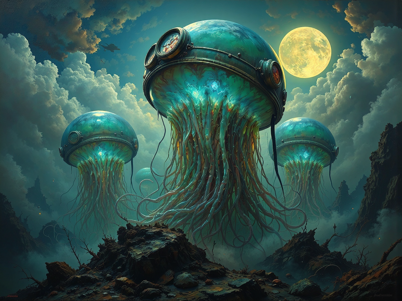 Glowing jellyfish in Renaissance
