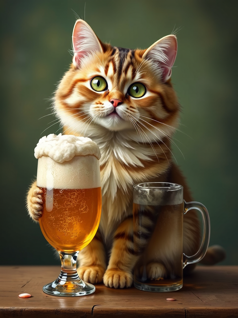 A cat drinking a