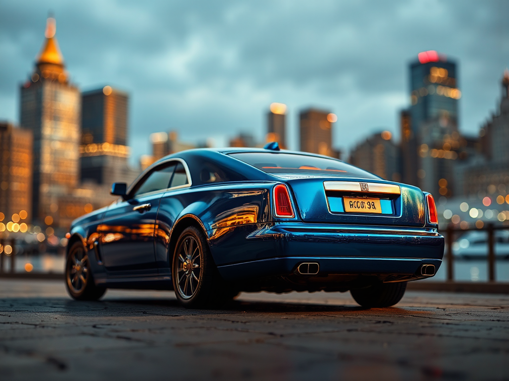 Metallic blue Rolls-Royce with