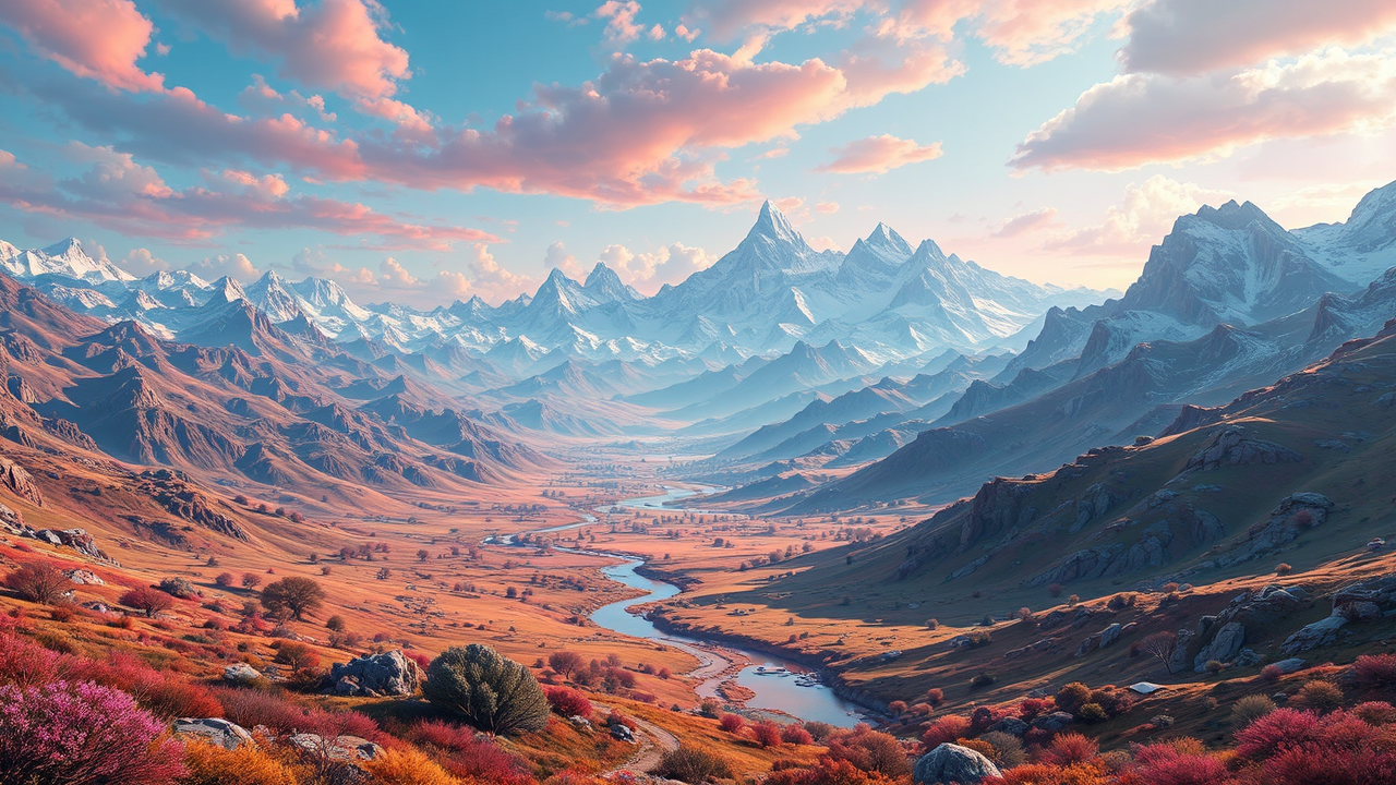 Beautifully rendered fantasy landscape.