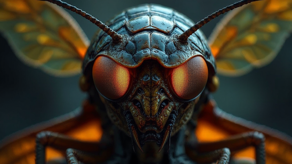 Human-Insect creature with glowing