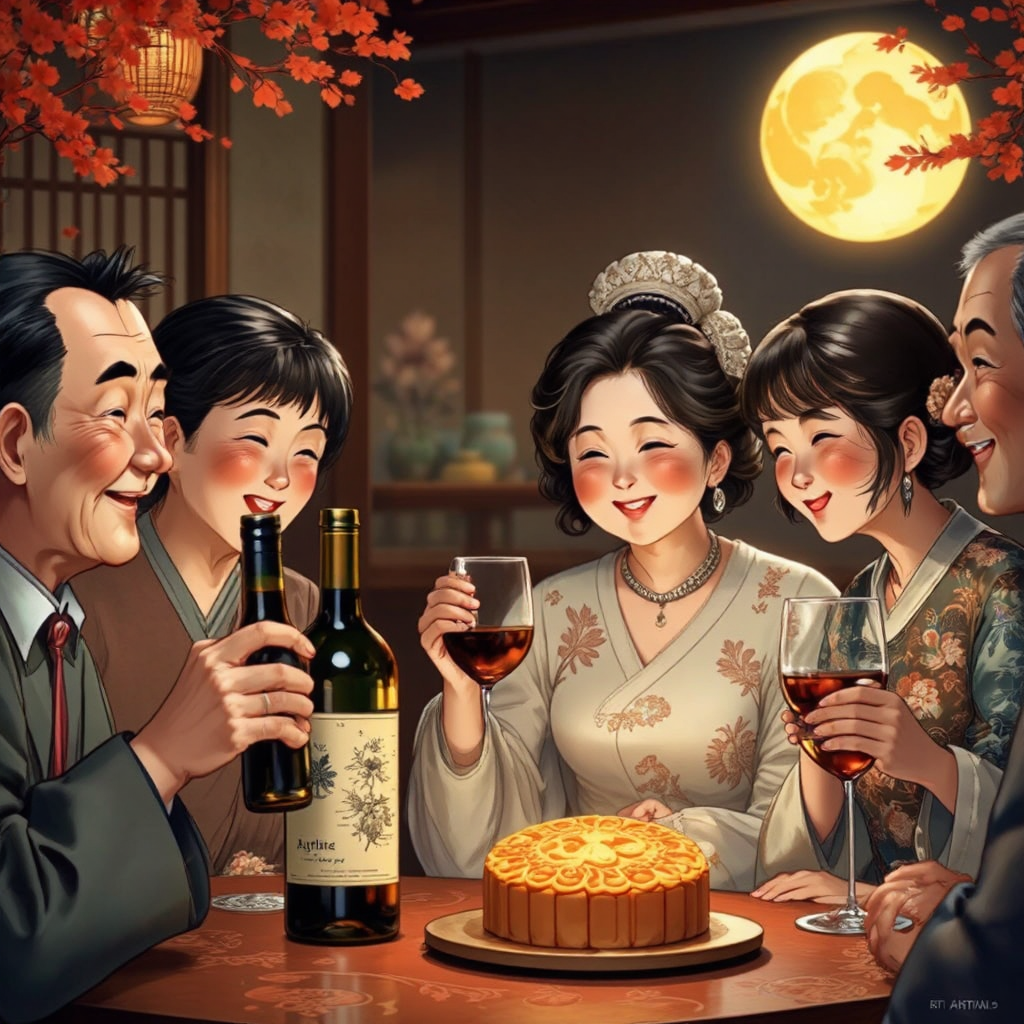 Family reunion with wine