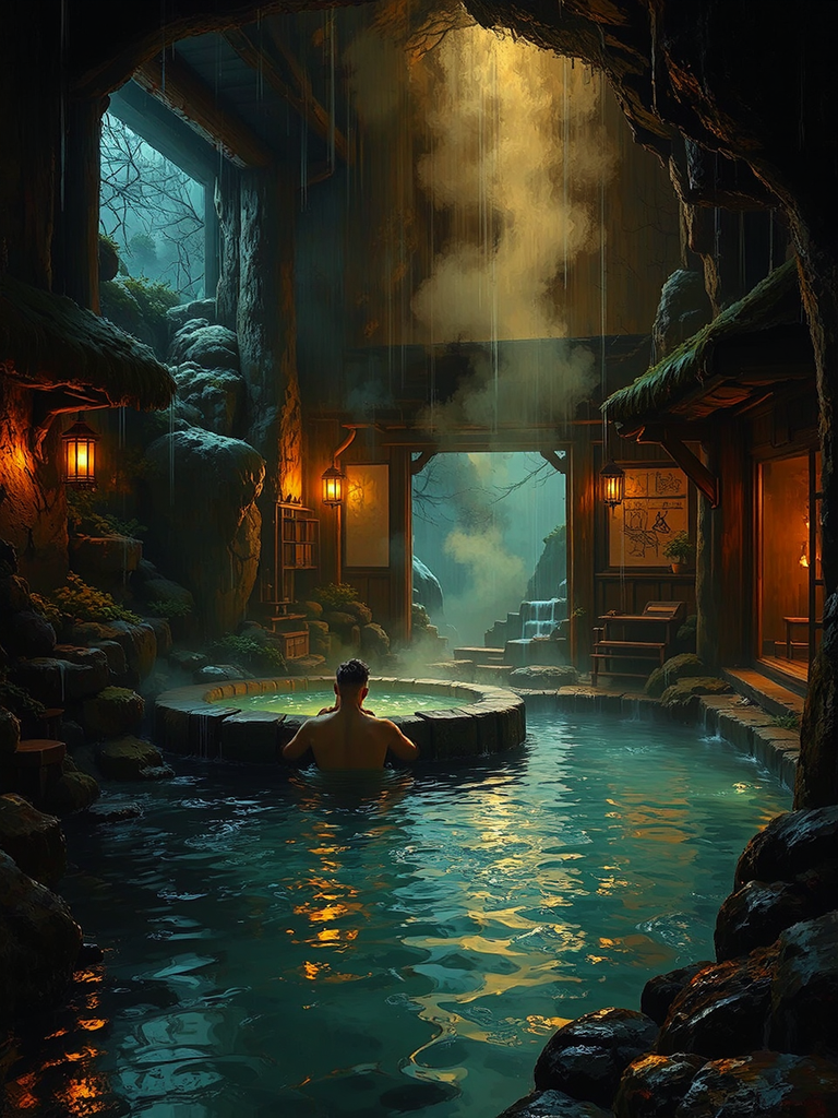 Cozy Japanese hot spring