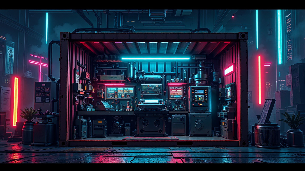 Small sci-fi shipyard in