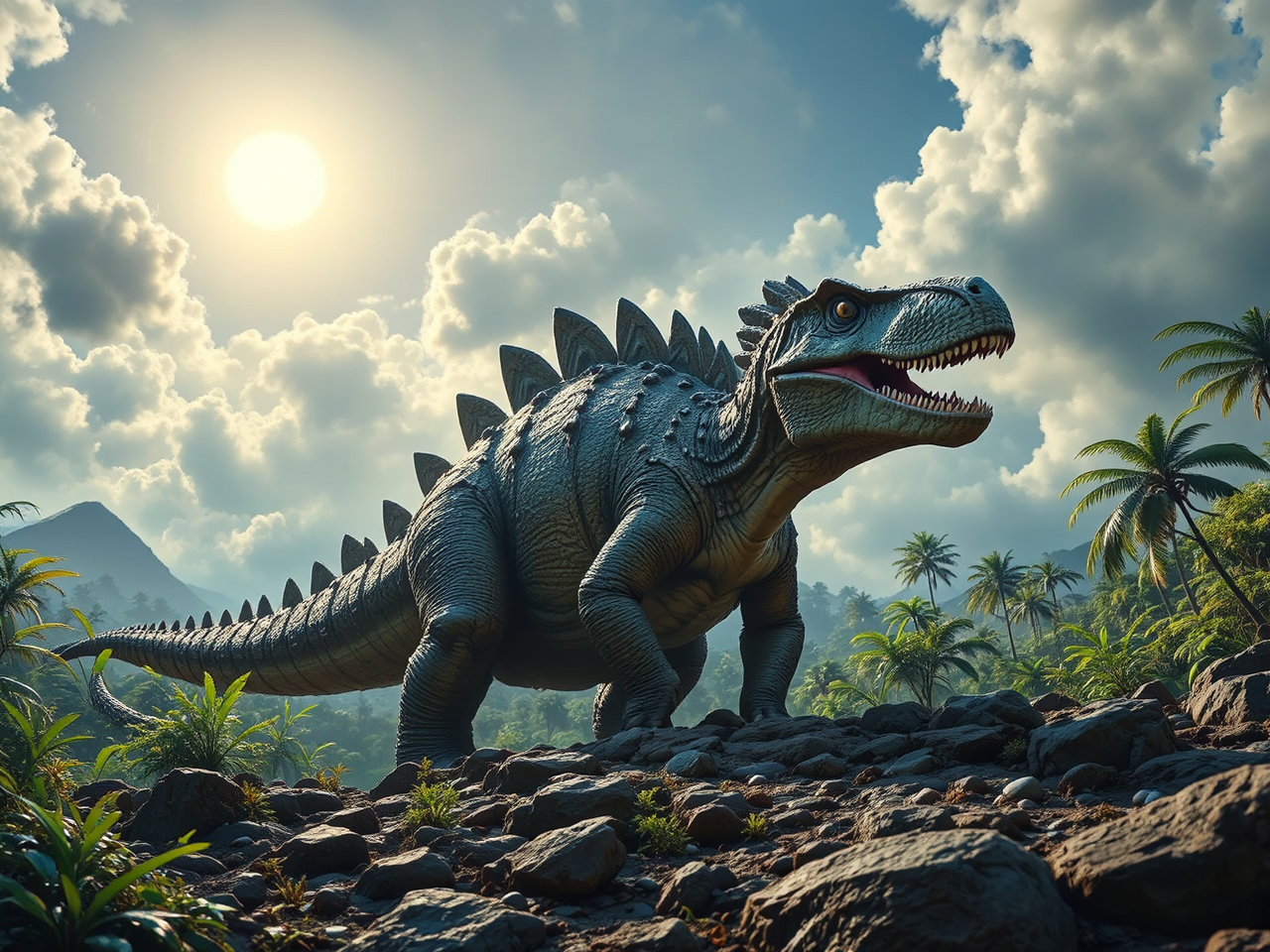 Ancient armored dinosaur in