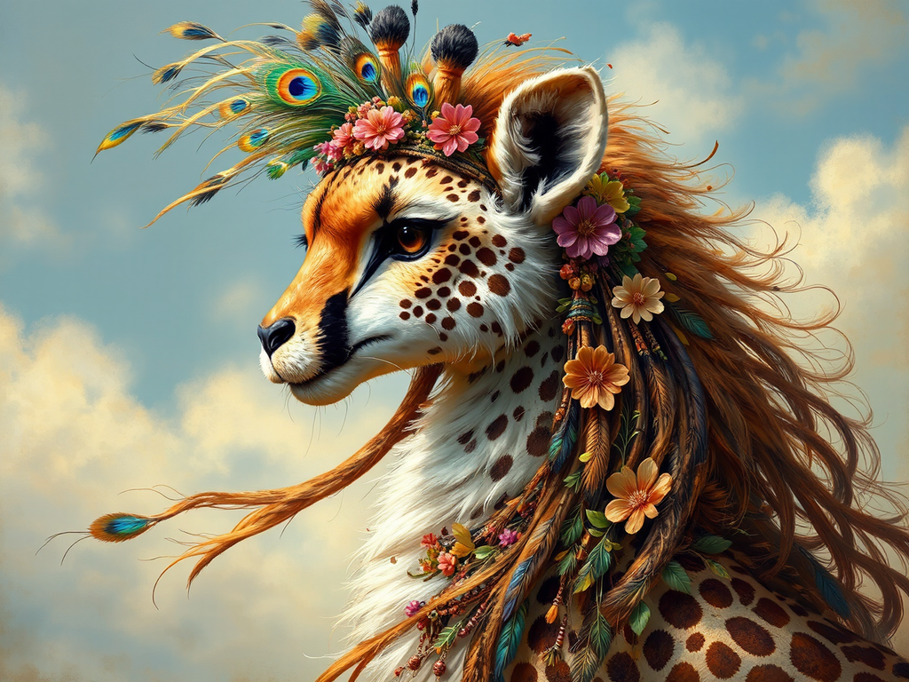 Baby giraffe cheetah hybrid