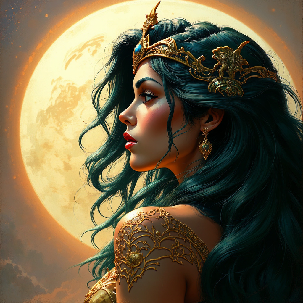 Woman in elegant Saturnian
