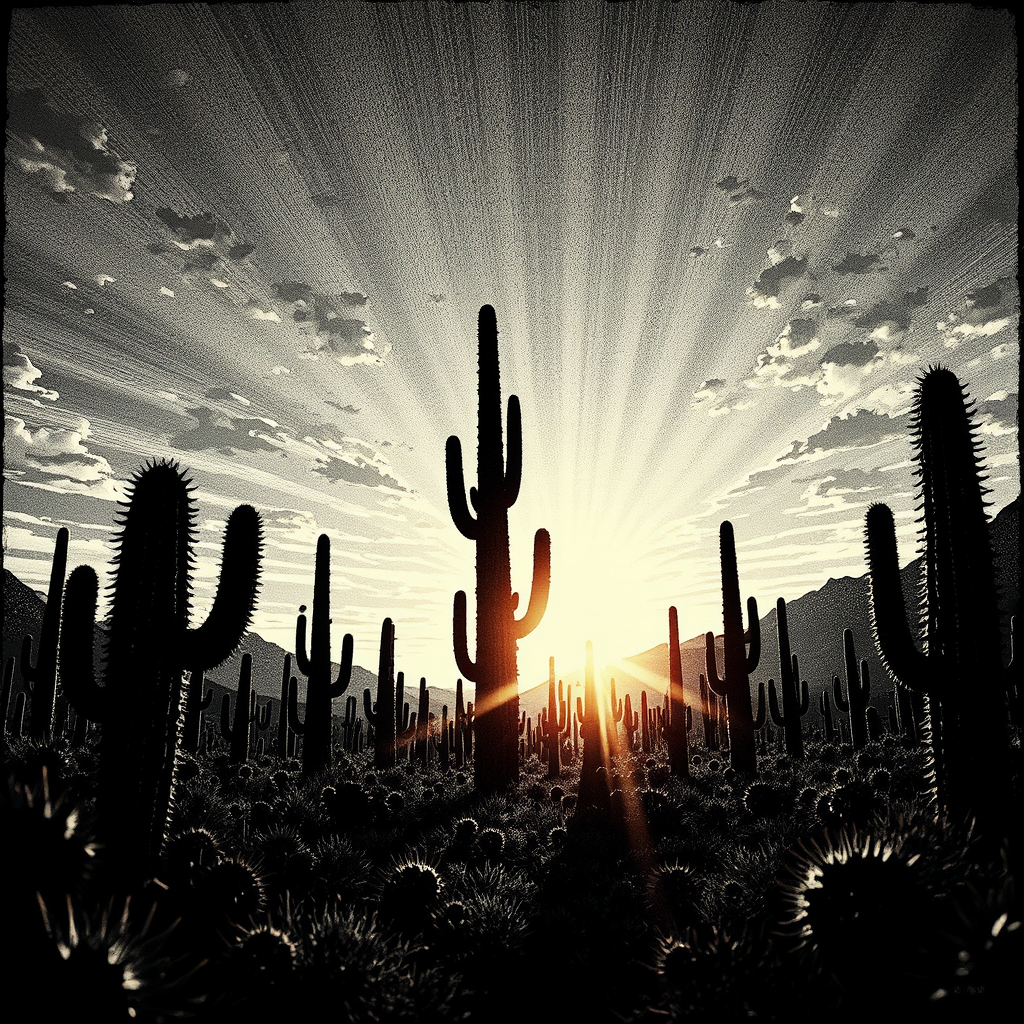 A giant cactus field
