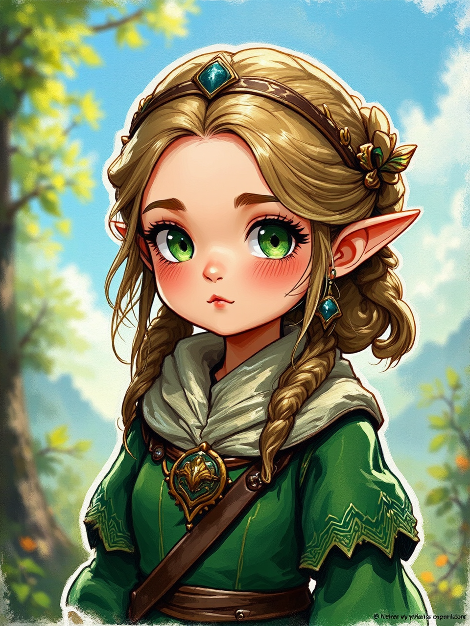 Girl in a green