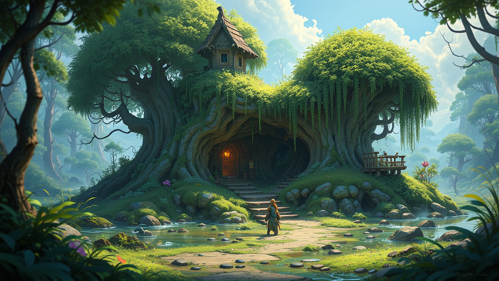 Fantasy swamp environment.