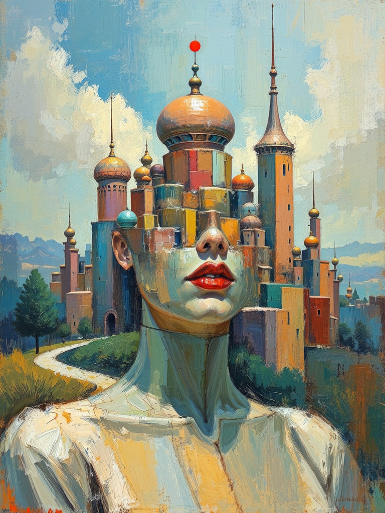 Abstract cityscape with geometric
