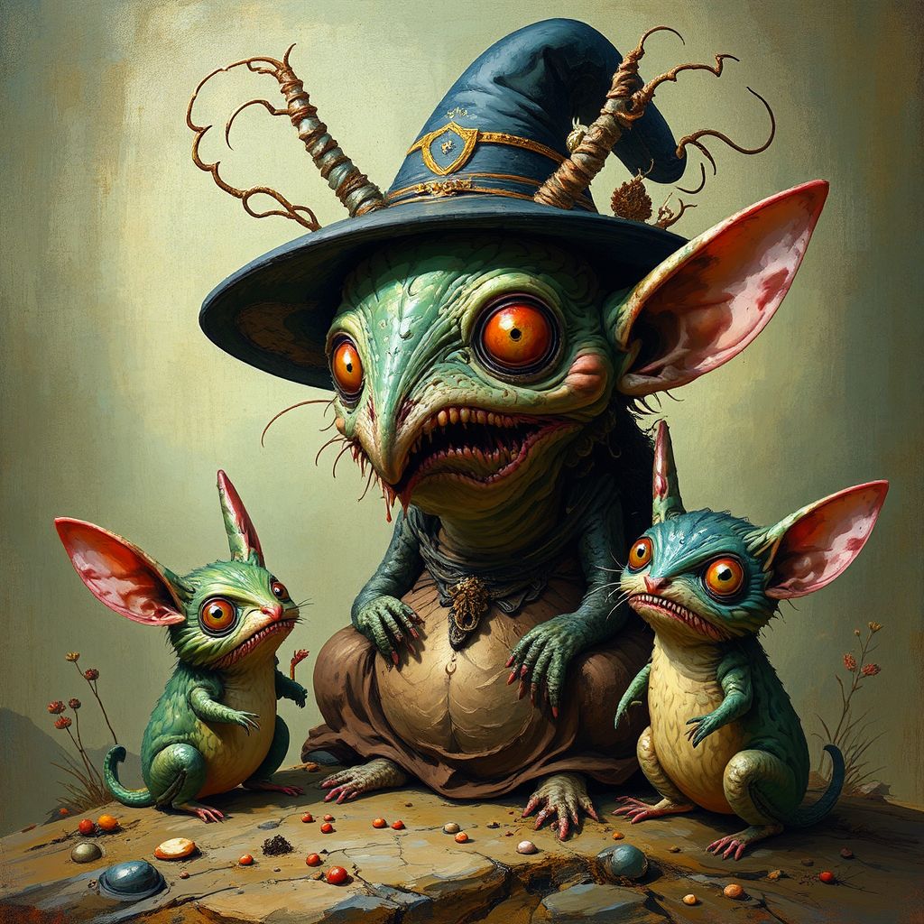 Small fantastical creatures in