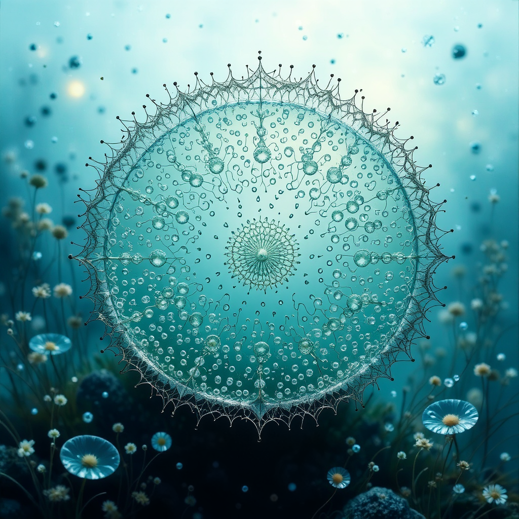Microscopic diatom algae cells.