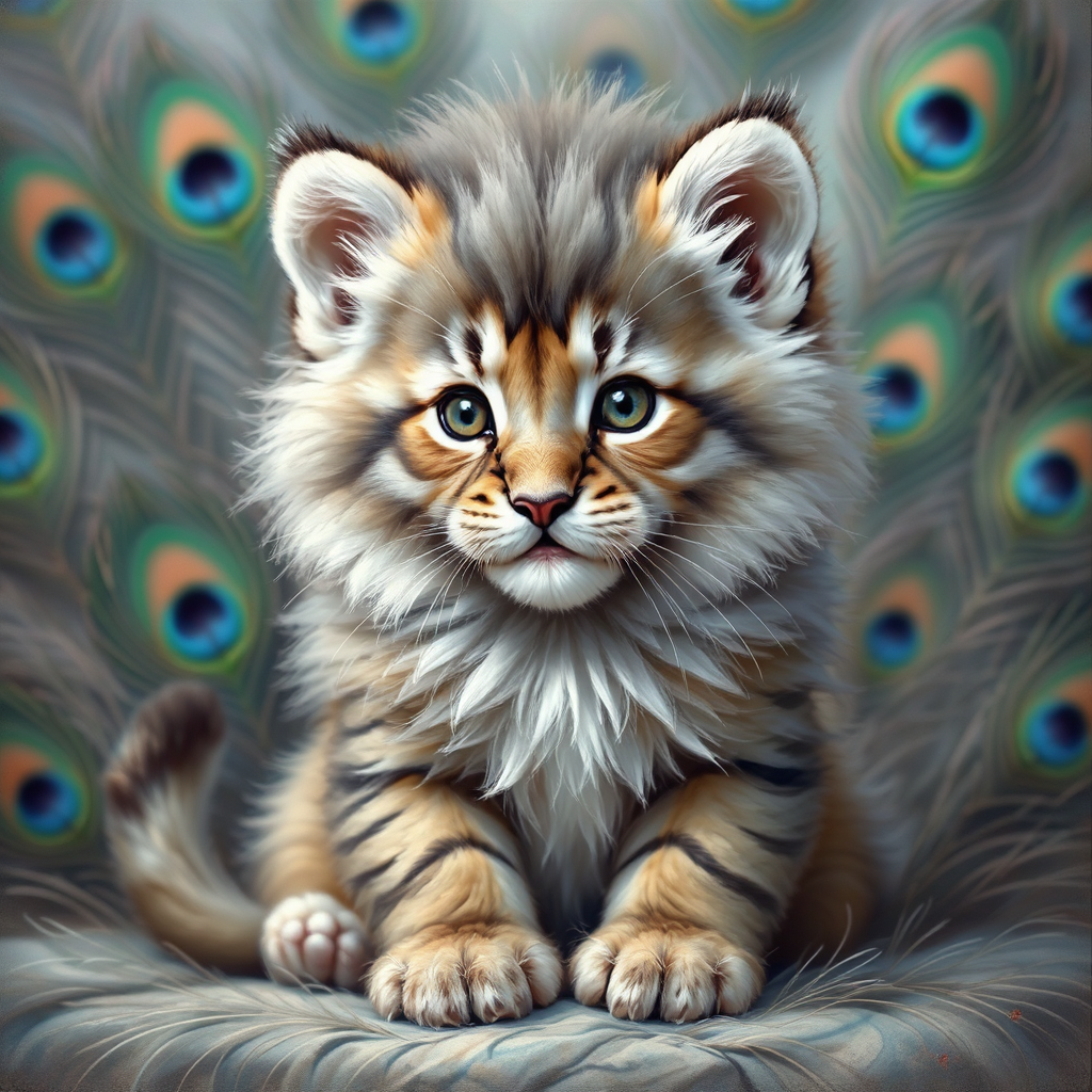 Lion-kitten hybrid in a