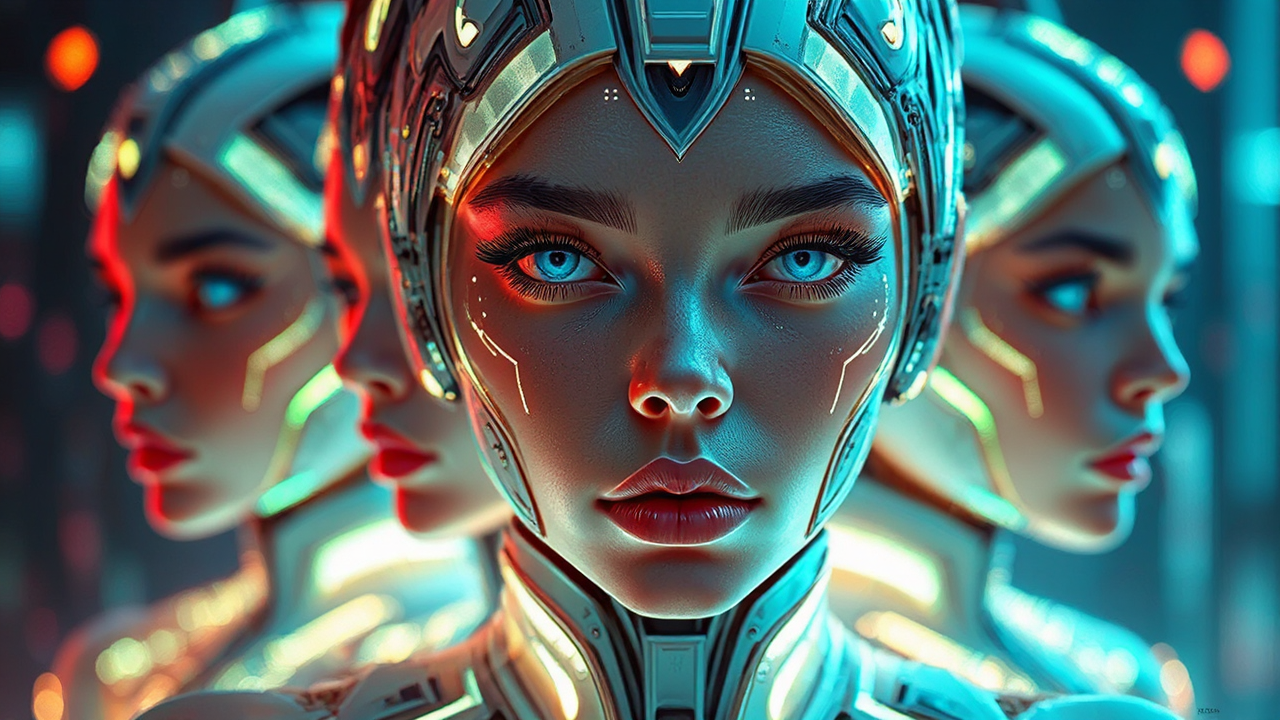 Portrait of a futuristic