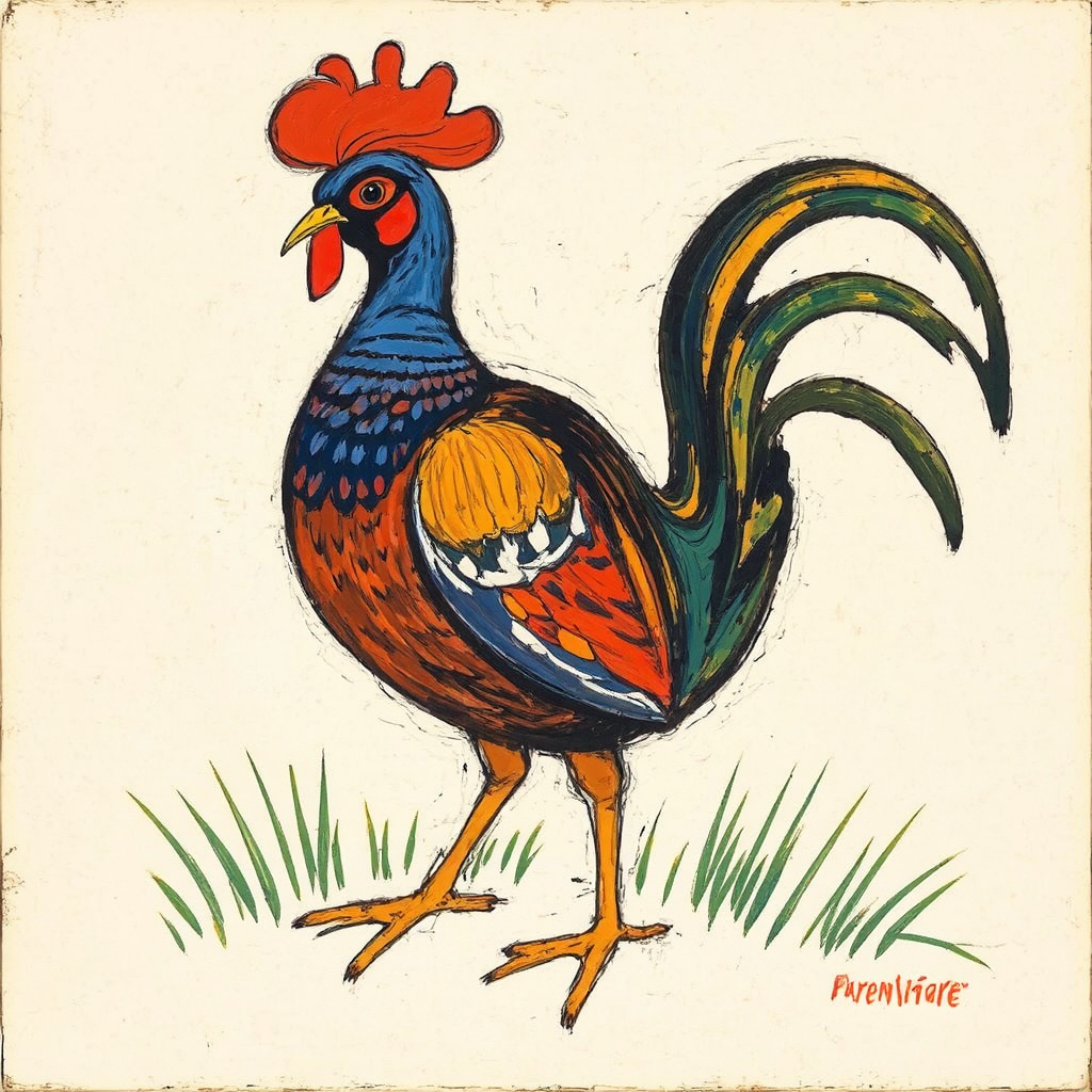 Pheasant curled up in
