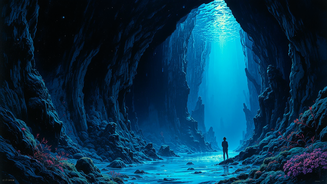 Underwater abyss with a