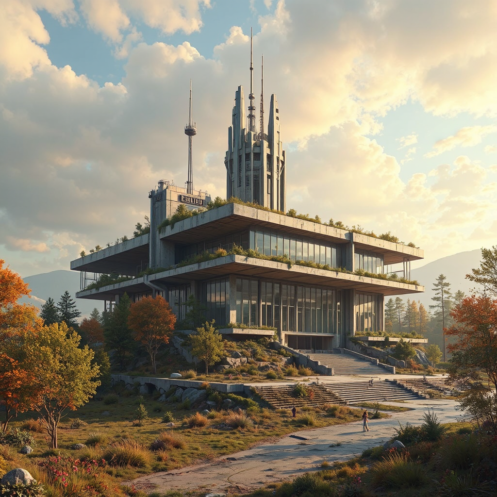 Rendering of abandoned futuristic