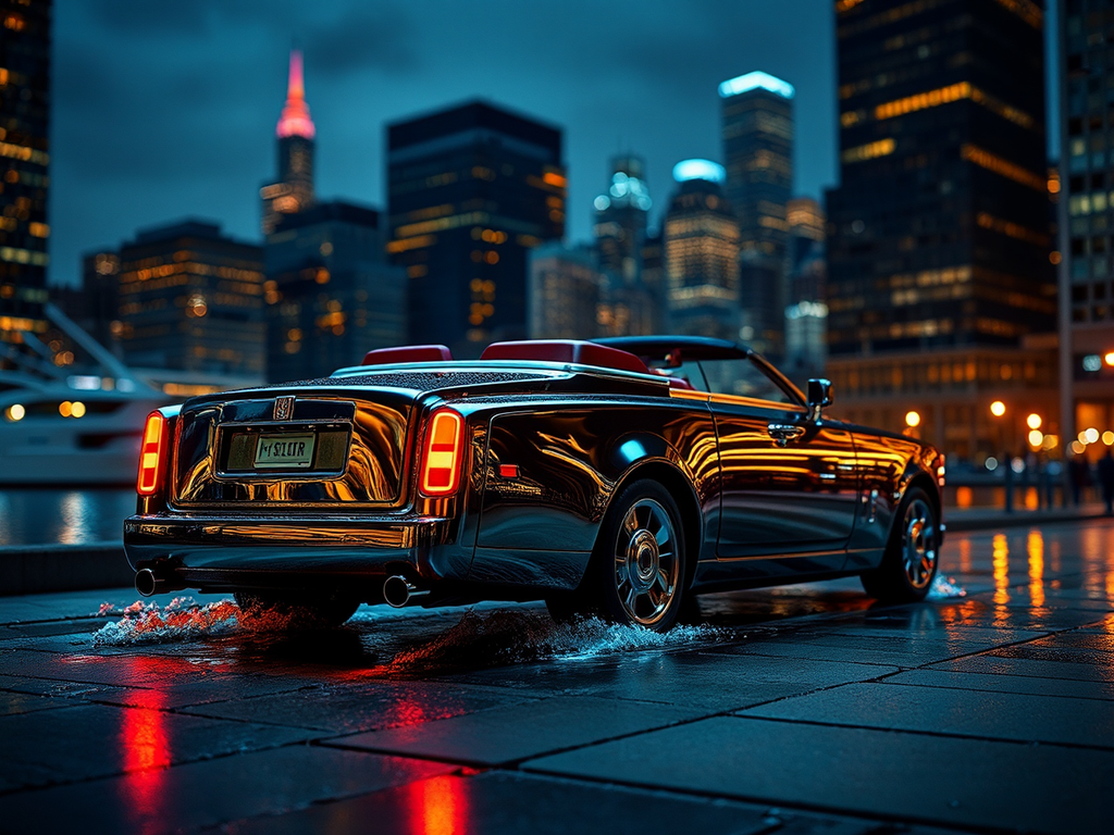 Metallic Rolls-Royce boat tail