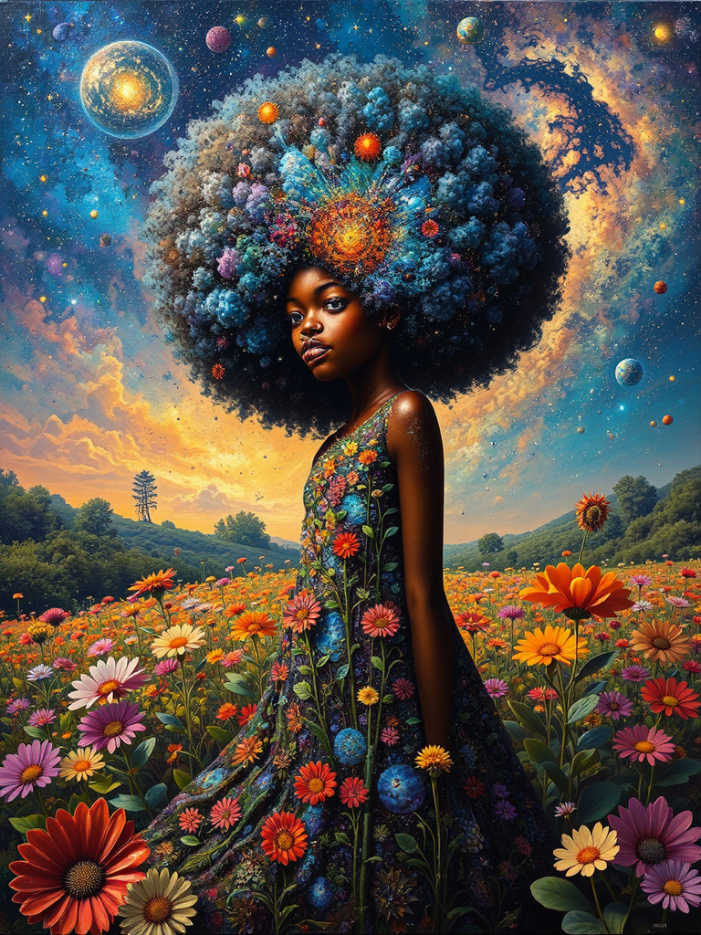 Afro girl in a