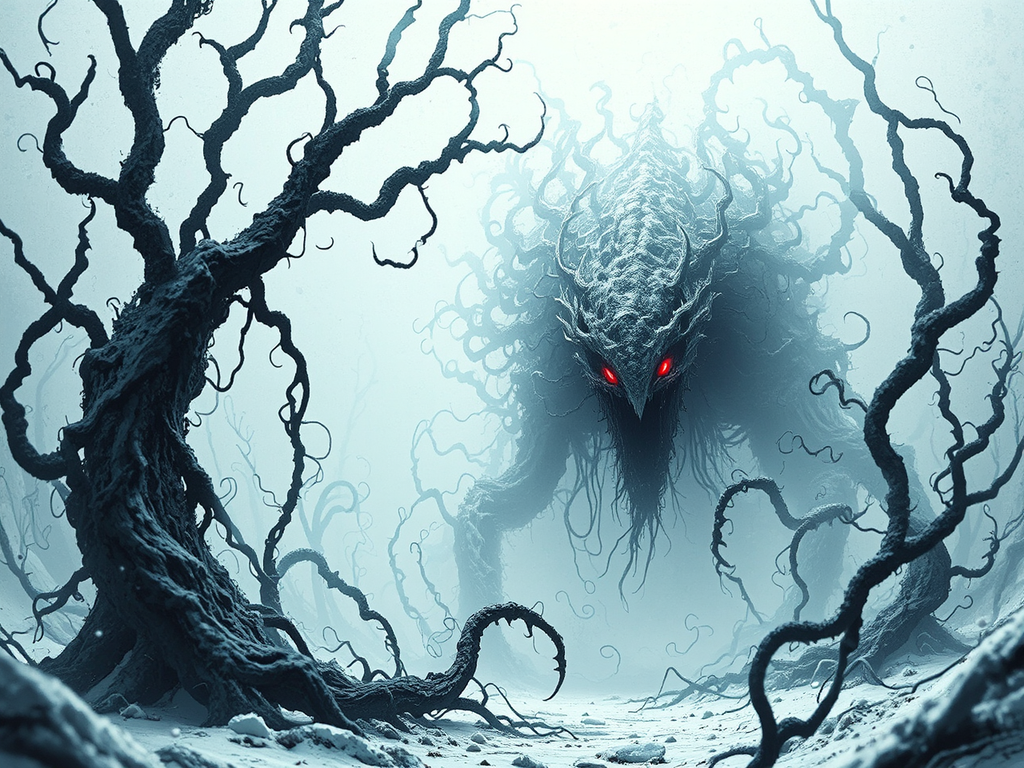 Void creature with red