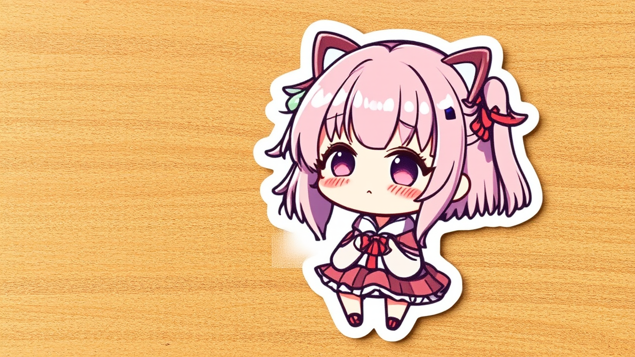 Anime girl sticker with