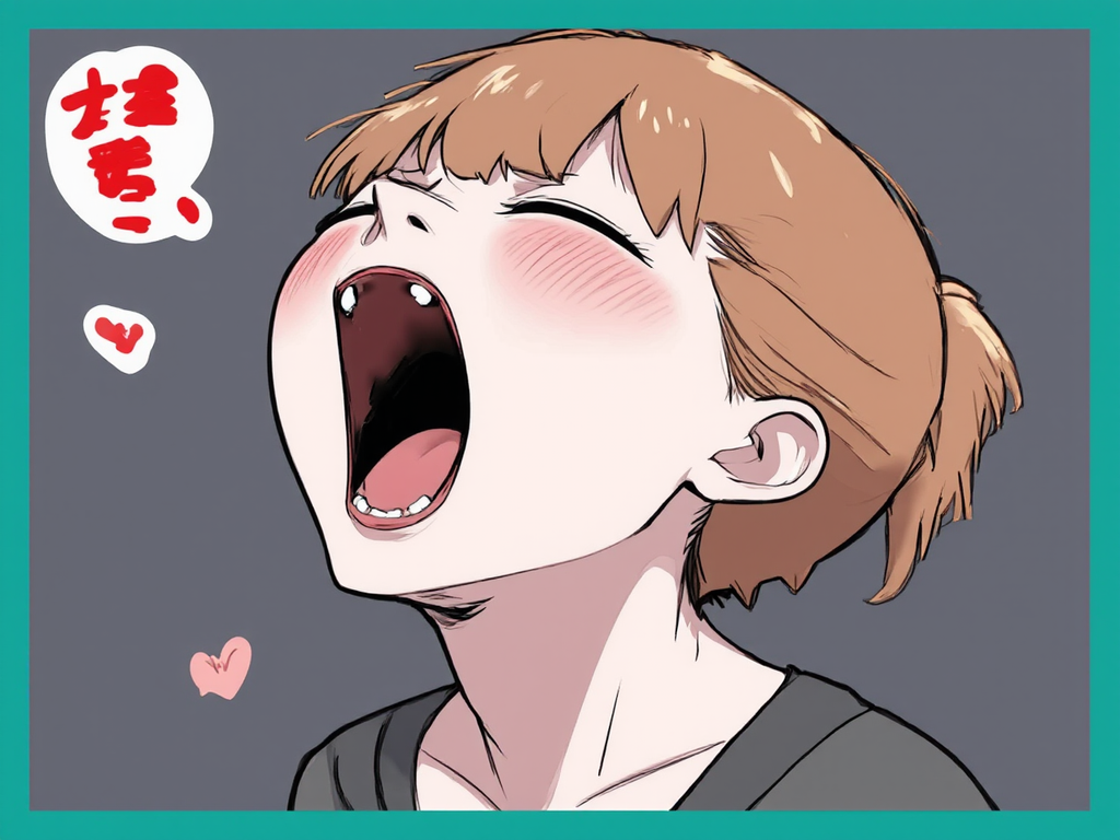 A person yawning.