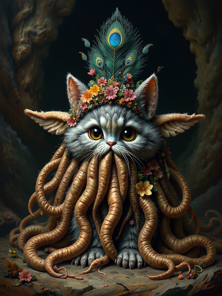 Cute monster with tentacles