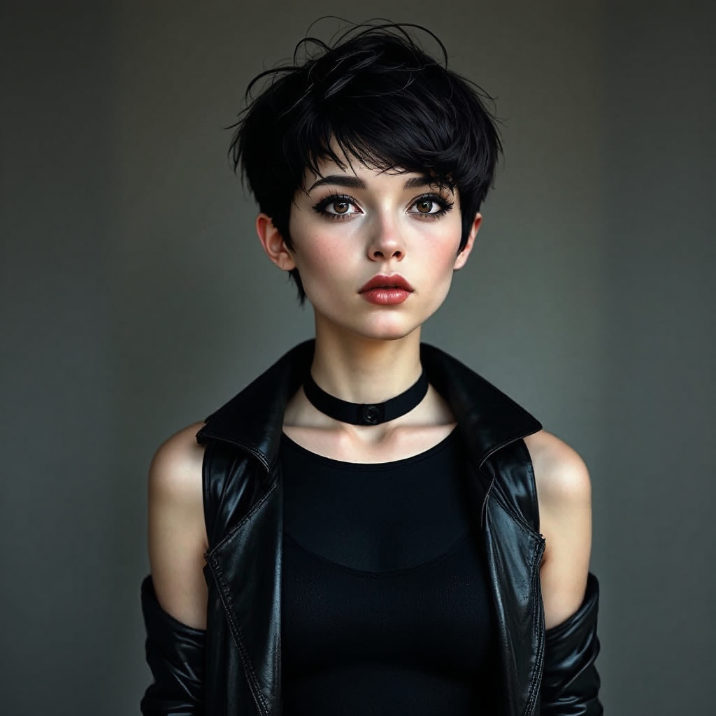 Young woman with emo