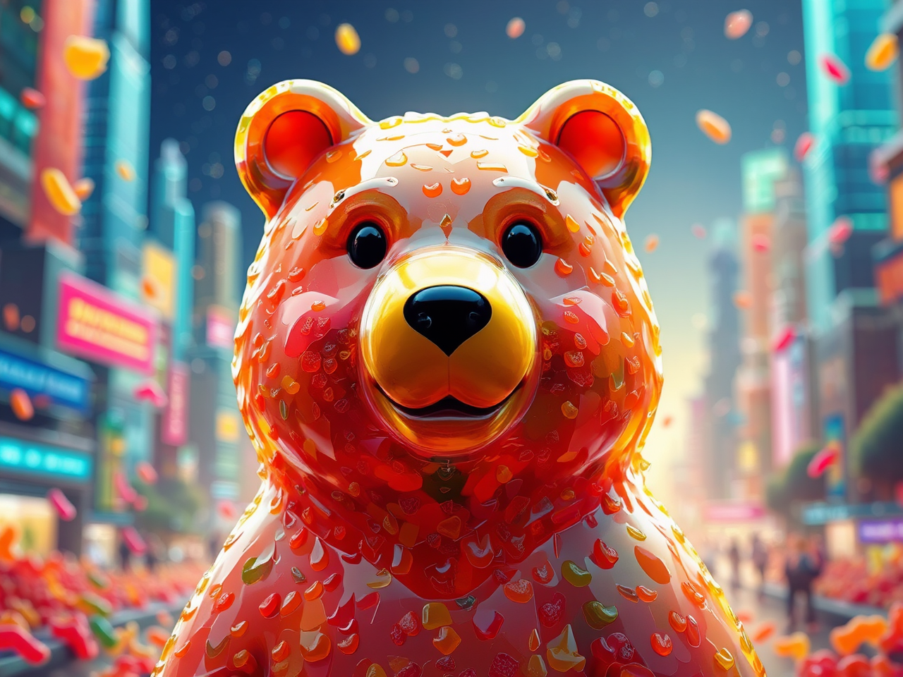 Haribo bear standing in