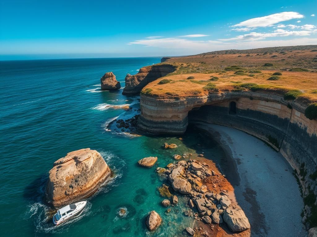 Создай скалы и море,