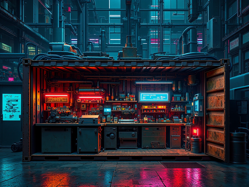 Small sci-fi workshop inside