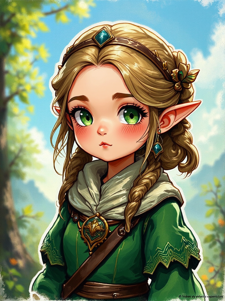 Girl in a green
